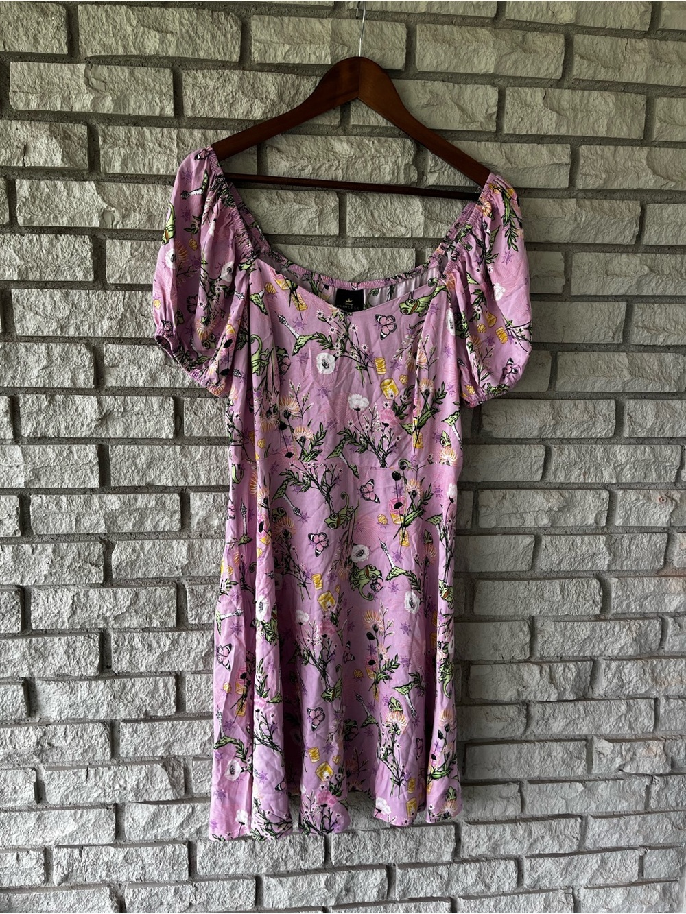 Disney Princess Tangled Rapunzel Pascal 
Floral Patterned Aline Dress Size Large